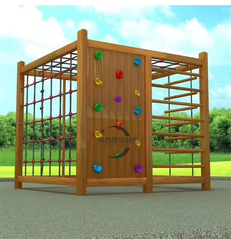 幼兒園戶外木質攀爬組合玩具
